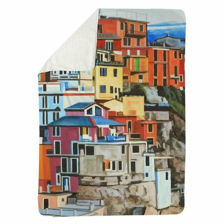 BEGIN HOME DECOR 60 x 80 in. View of Manarola In Italy-Sherpa Fleece Blanket 5545-6080-CI313